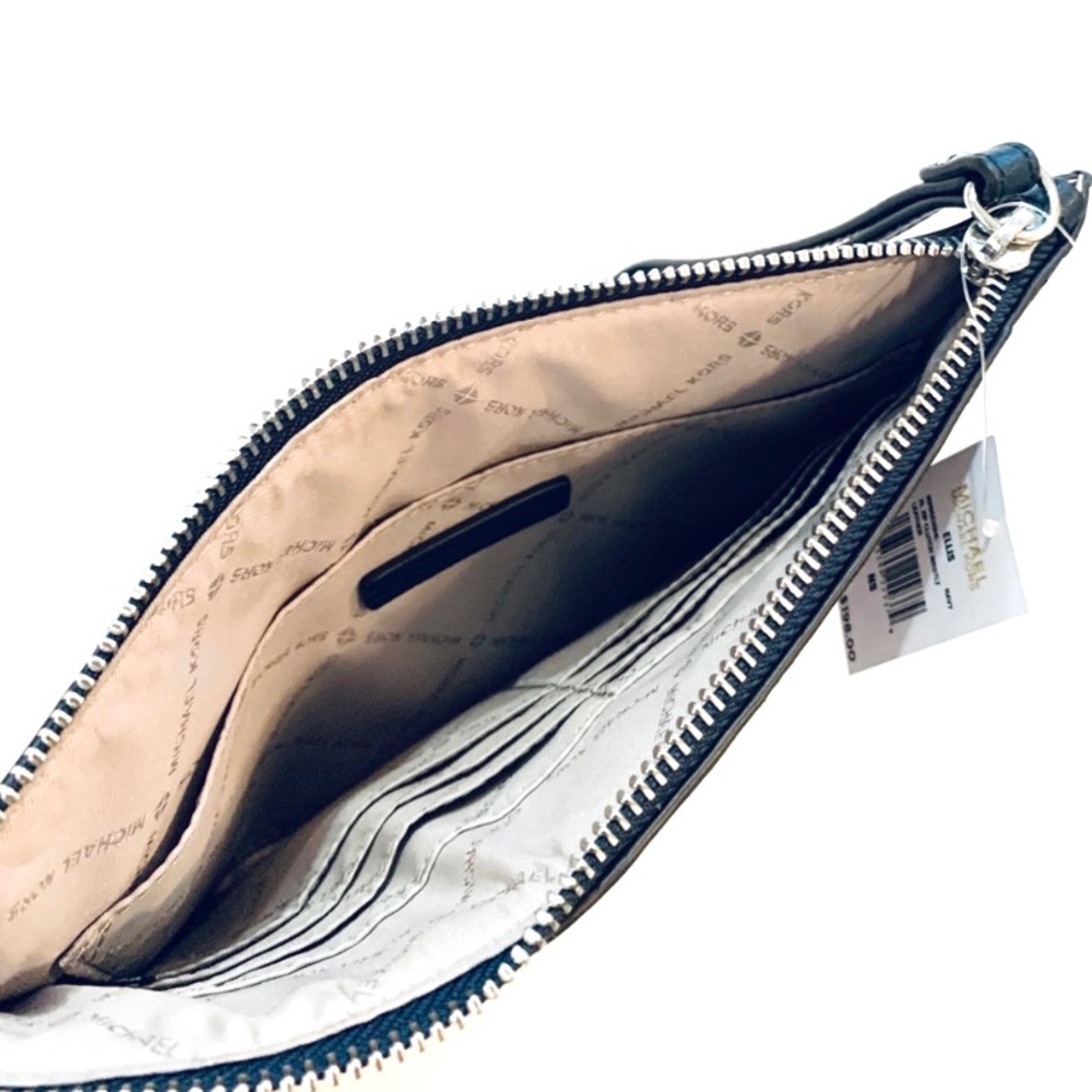 NWT Michael Kors Ellis XL Zip Clutch Wristlet - Navy - Picture 6 of 10